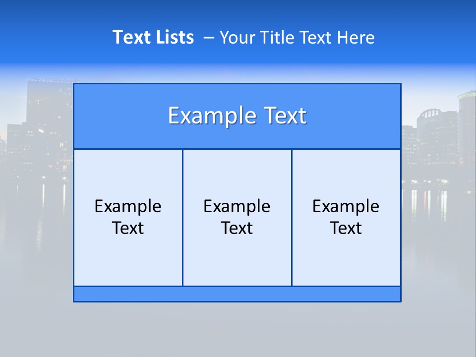 Water Skyscrapers Tourism PowerPoint Template
