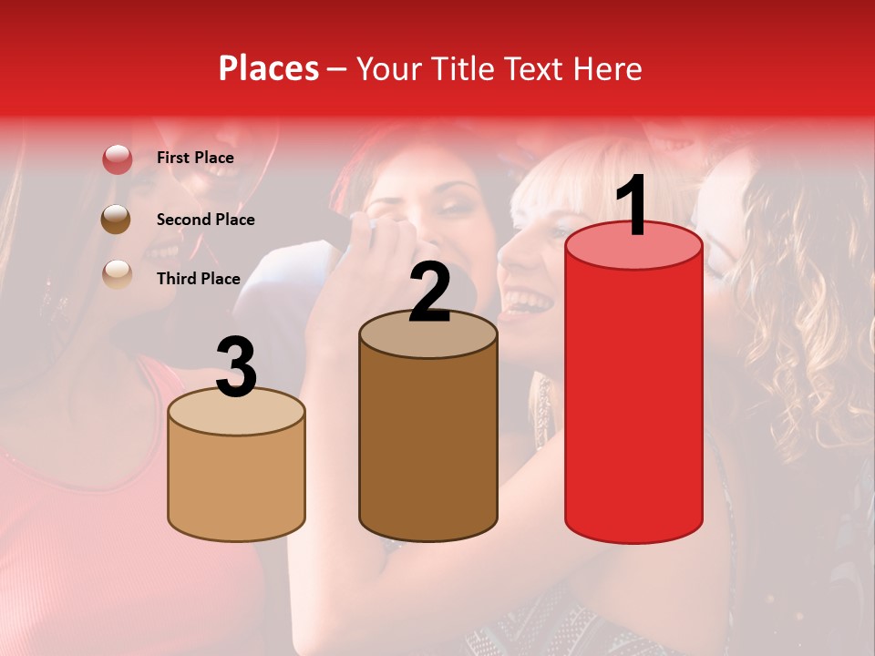 Female Happy Microphone PowerPoint Template