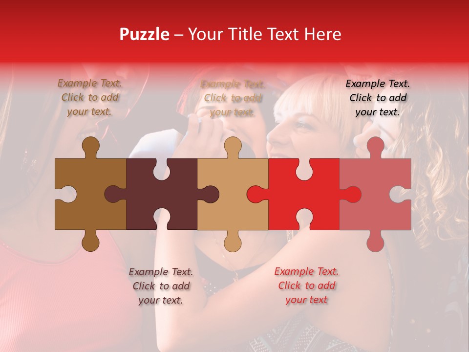 Female Happy Microphone PowerPoint Template