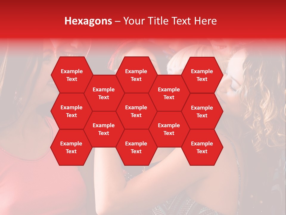 Female Happy Microphone PowerPoint Template