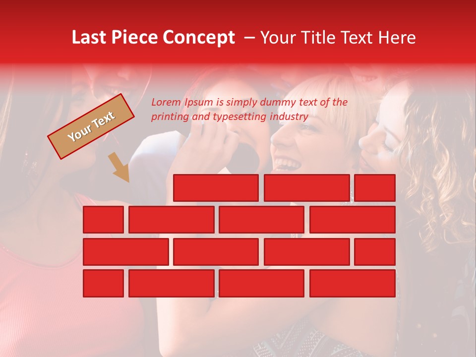 Female Happy Microphone PowerPoint Template