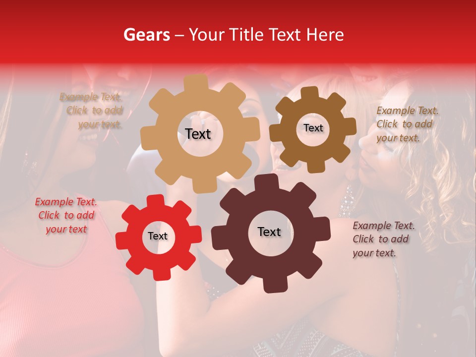 Female Happy Microphone PowerPoint Template