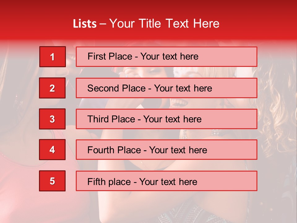 Female Happy Microphone PowerPoint Template