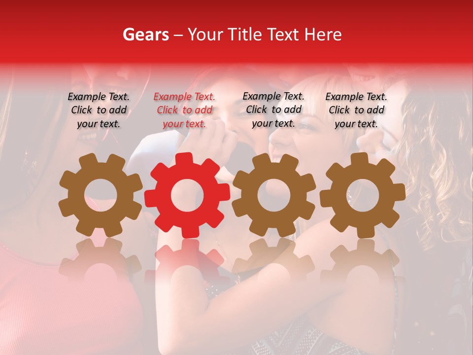 Female Happy Microphone PowerPoint Template