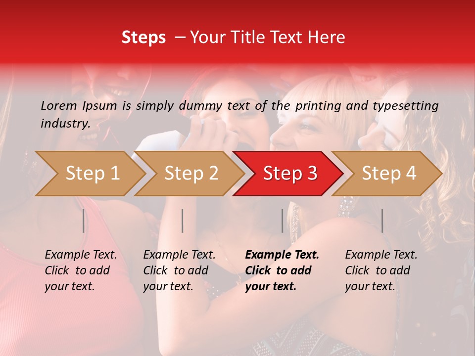 Female Happy Microphone PowerPoint Template