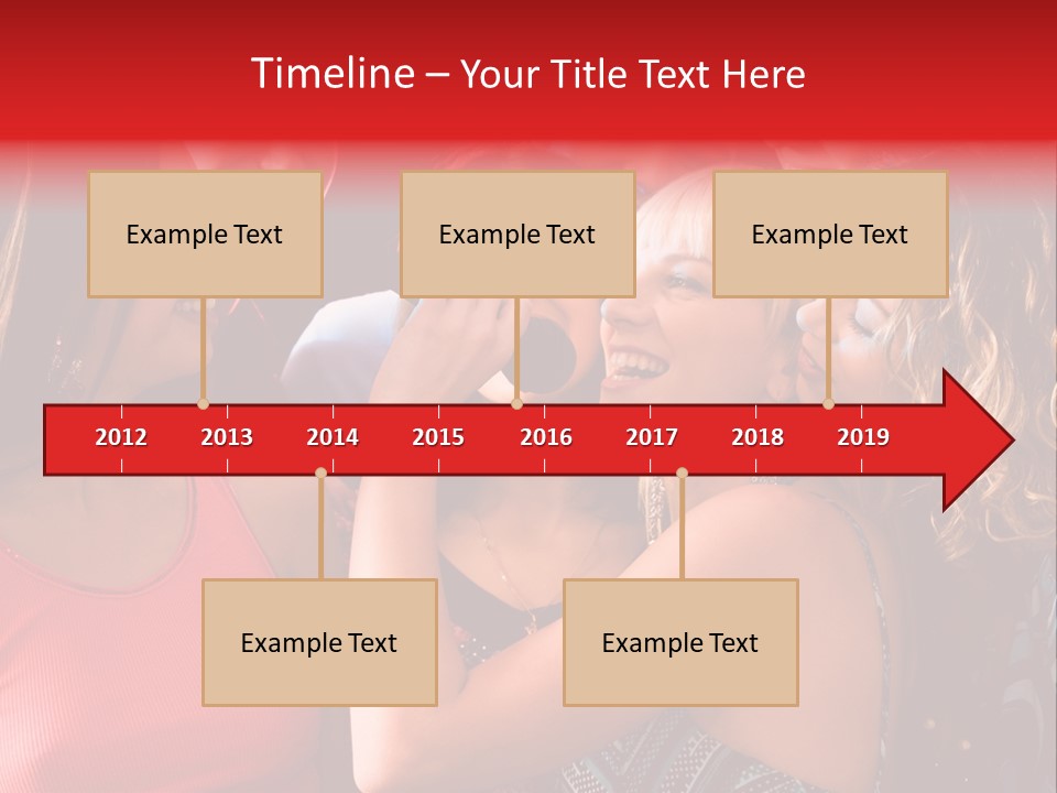 Female Happy Microphone PowerPoint Template