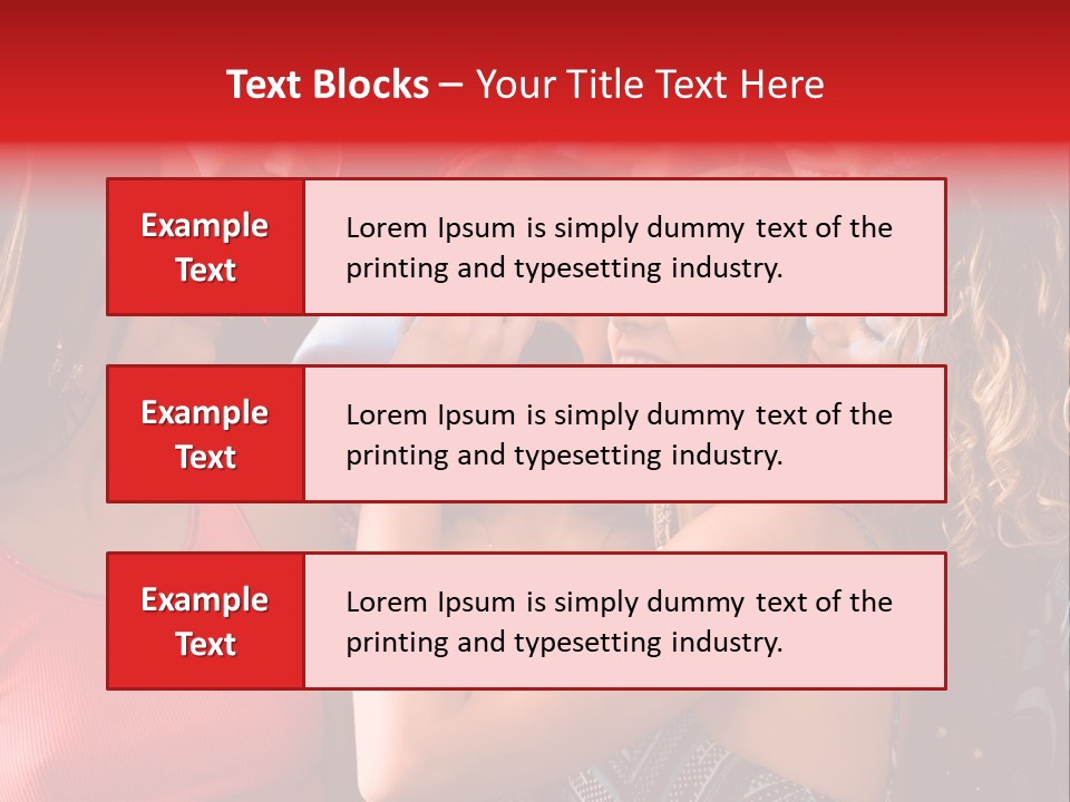 Female Happy Microphone PowerPoint Template