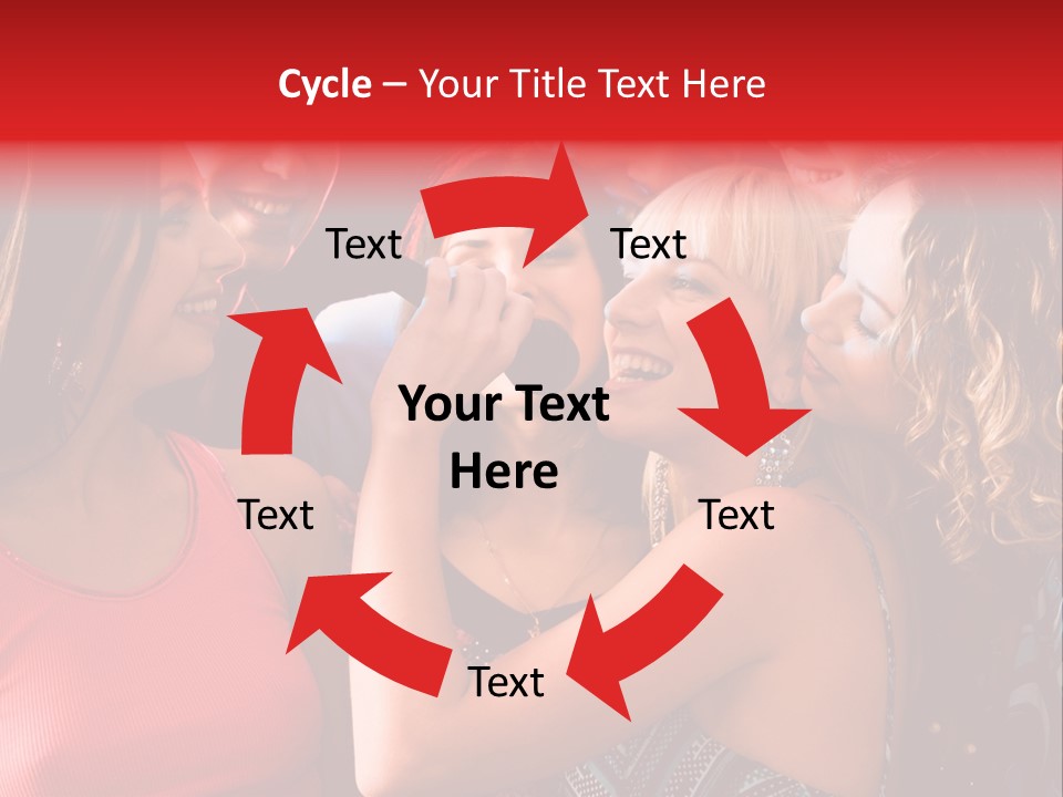 Female Happy Microphone PowerPoint Template