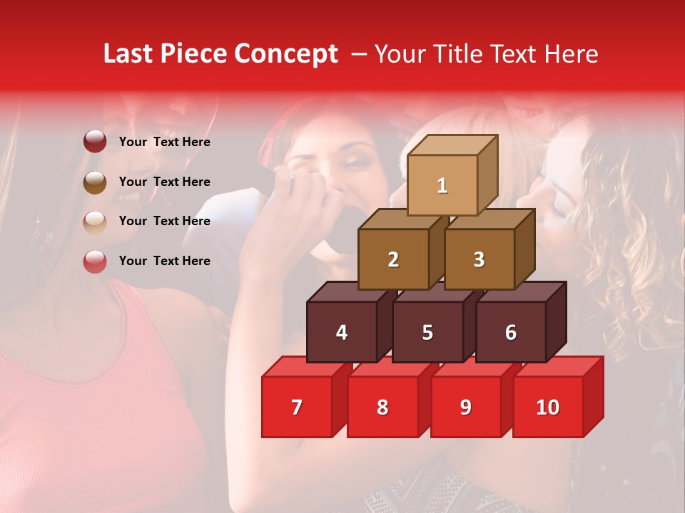 Female Happy Microphone PowerPoint Template