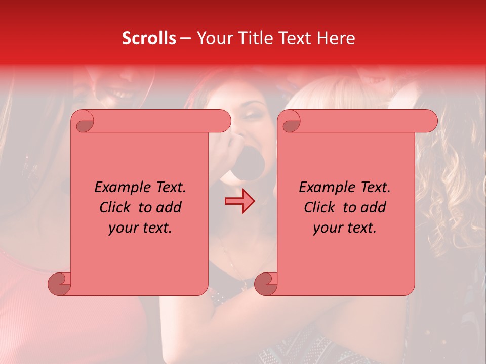Female Happy Microphone PowerPoint Template