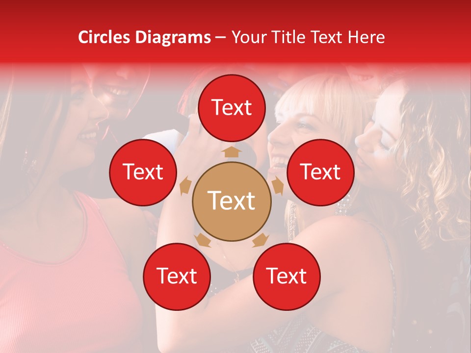 Female Happy Microphone PowerPoint Template