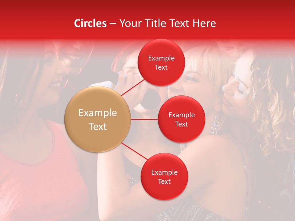 Female Happy Microphone PowerPoint Template