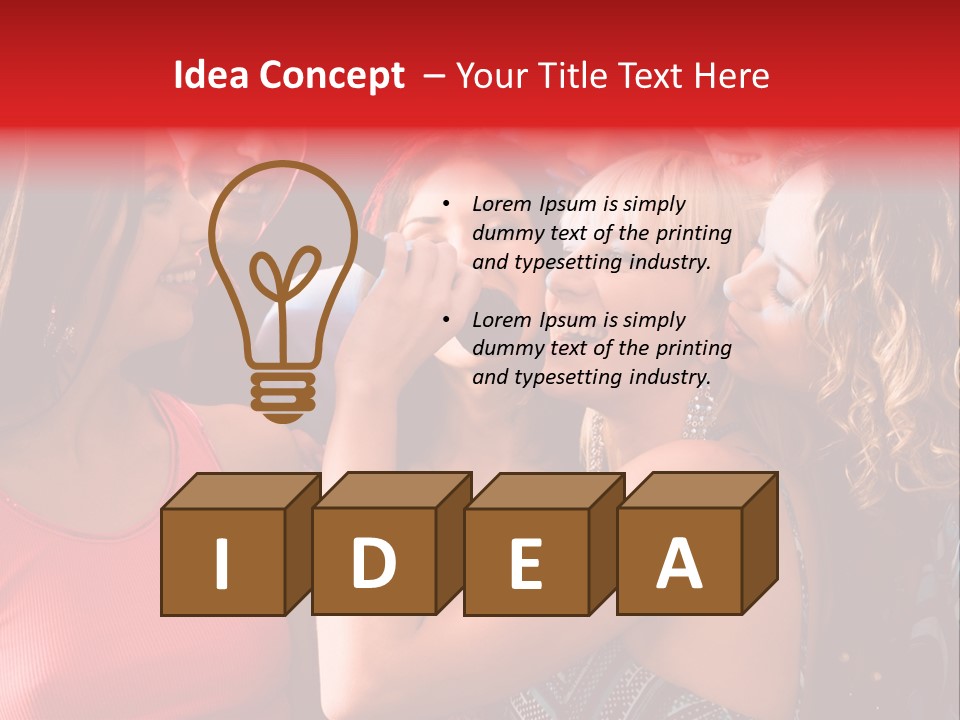 Female Happy Microphone PowerPoint Template