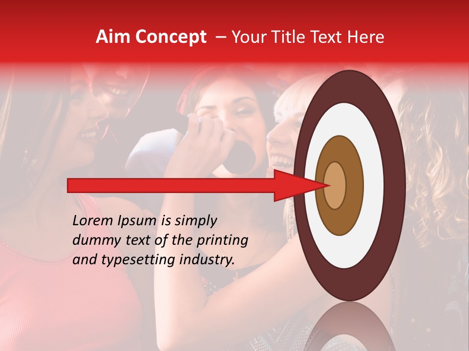 Female Happy Microphone PowerPoint Template