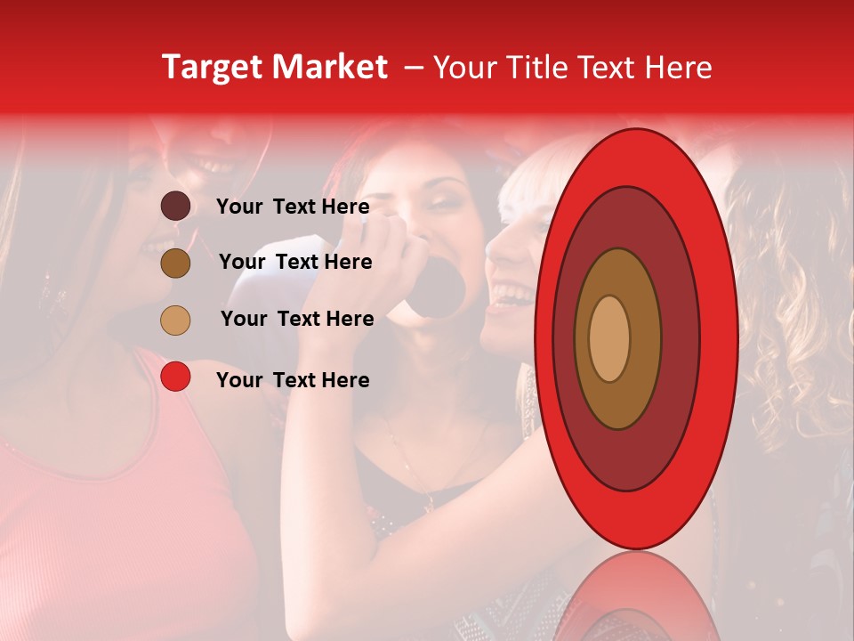 Female Happy Microphone PowerPoint Template