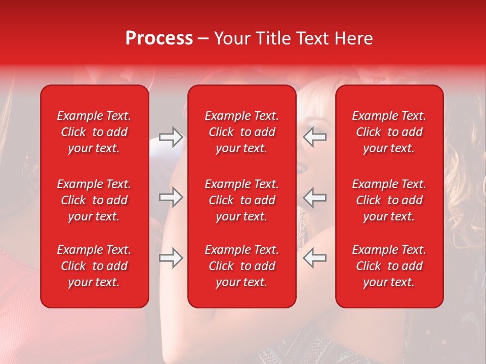 Female Happy Microphone PowerPoint Template