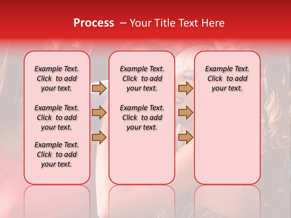 Female Happy Microphone PowerPoint Template