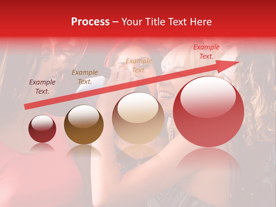 Female Happy Microphone PowerPoint Template