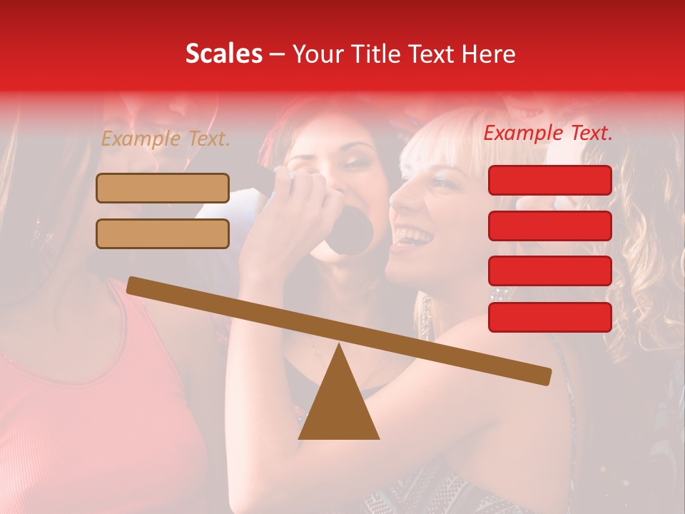 Female Happy Microphone PowerPoint Template