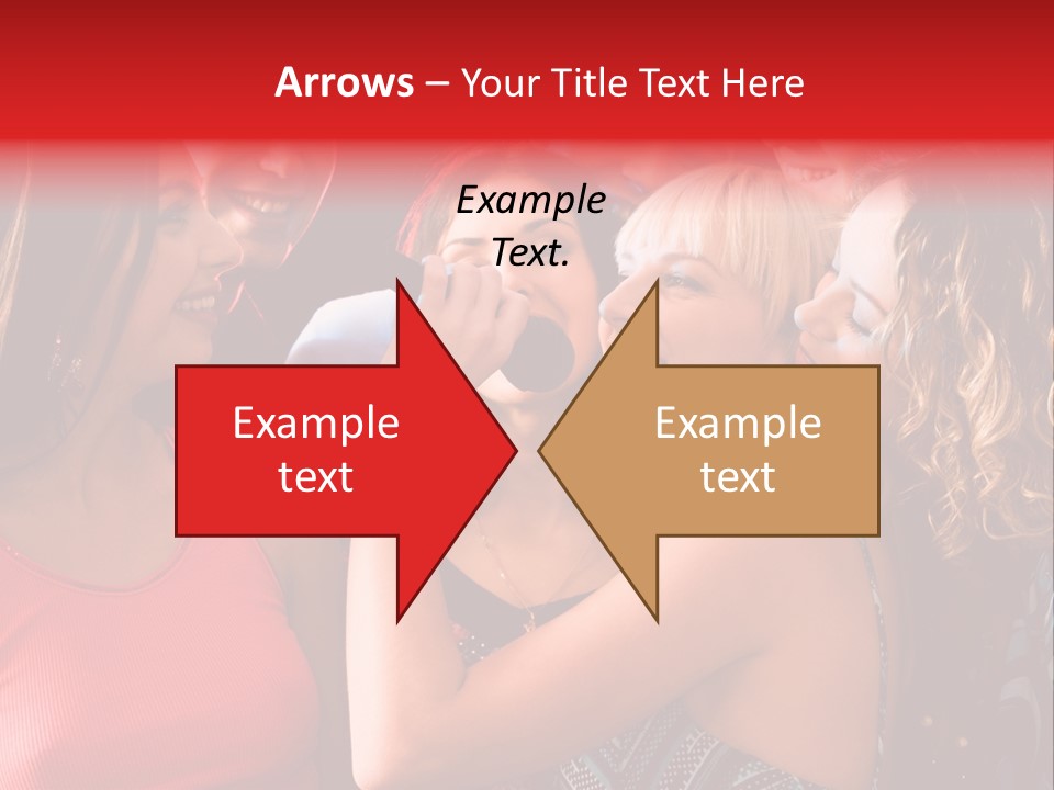 Female Happy Microphone PowerPoint Template