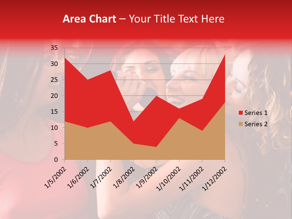 Female Happy Microphone PowerPoint Template