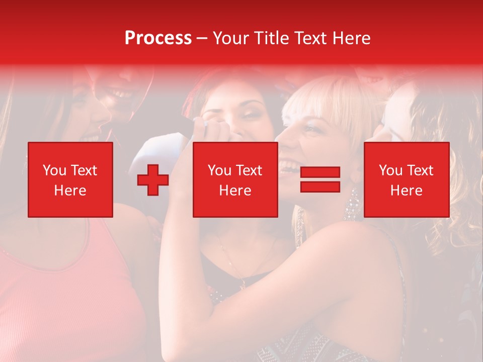 Female Happy Microphone PowerPoint Template