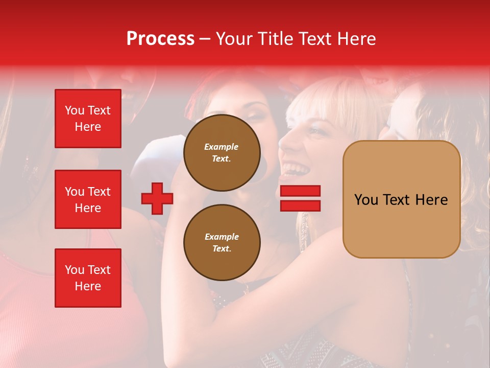Female Happy Microphone PowerPoint Template