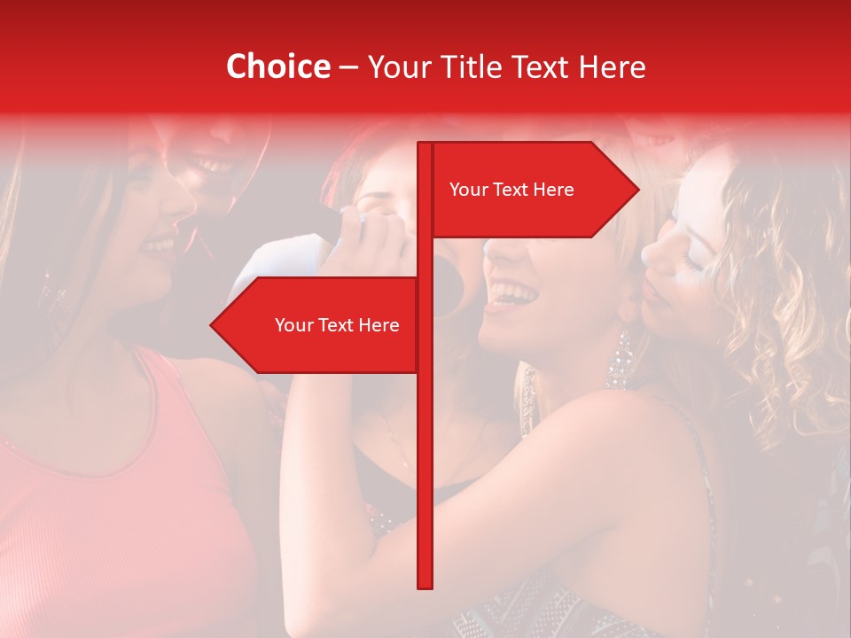 Female Happy Microphone PowerPoint Template