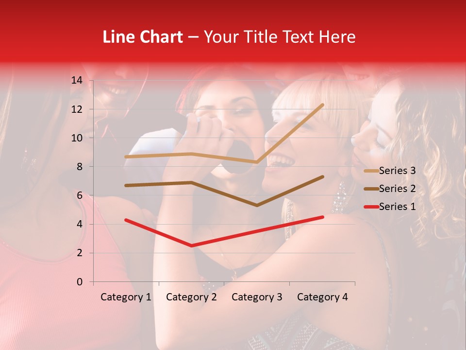 Female Happy Microphone PowerPoint Template