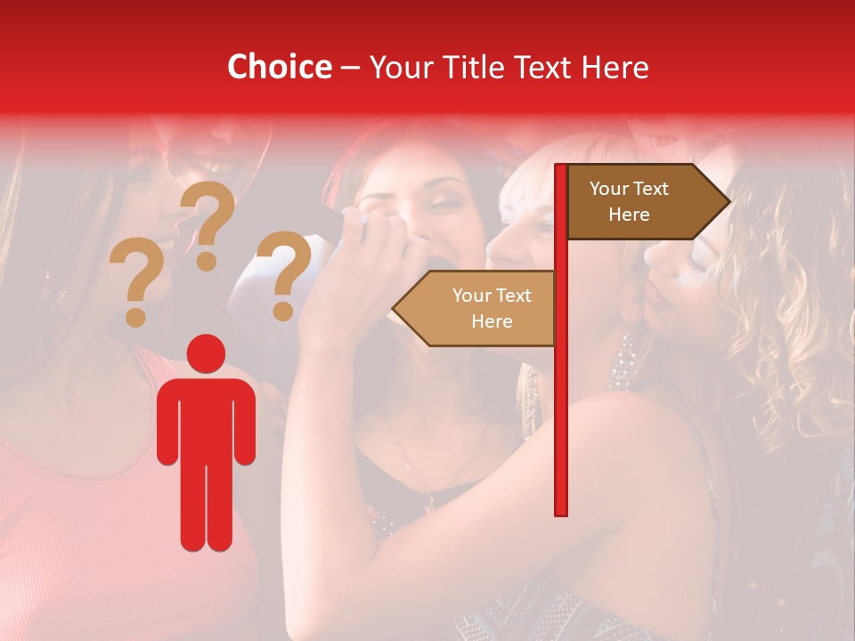 Female Happy Microphone PowerPoint Template