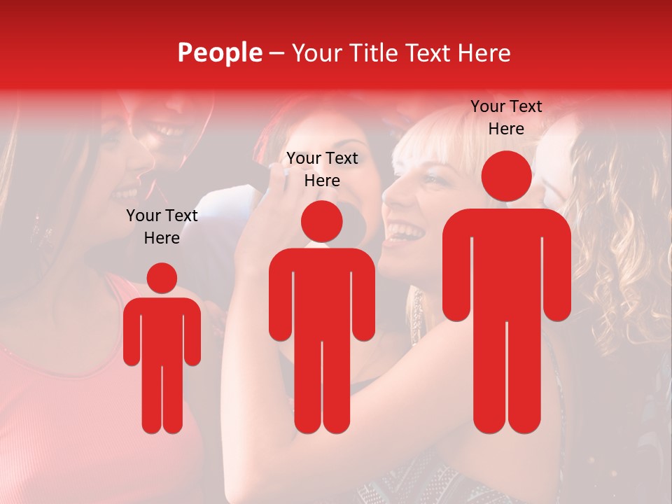 Female Happy Microphone PowerPoint Template