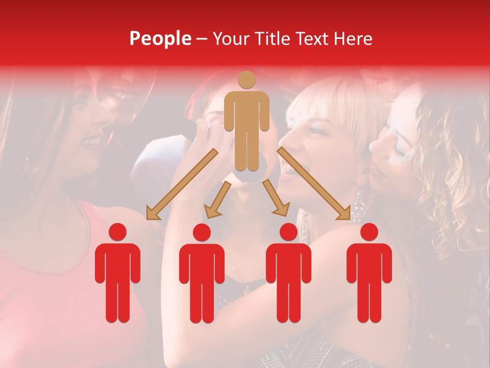 Female Happy Microphone PowerPoint Template