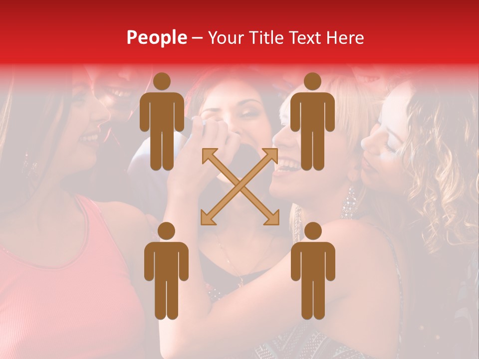 Female Happy Microphone PowerPoint Template