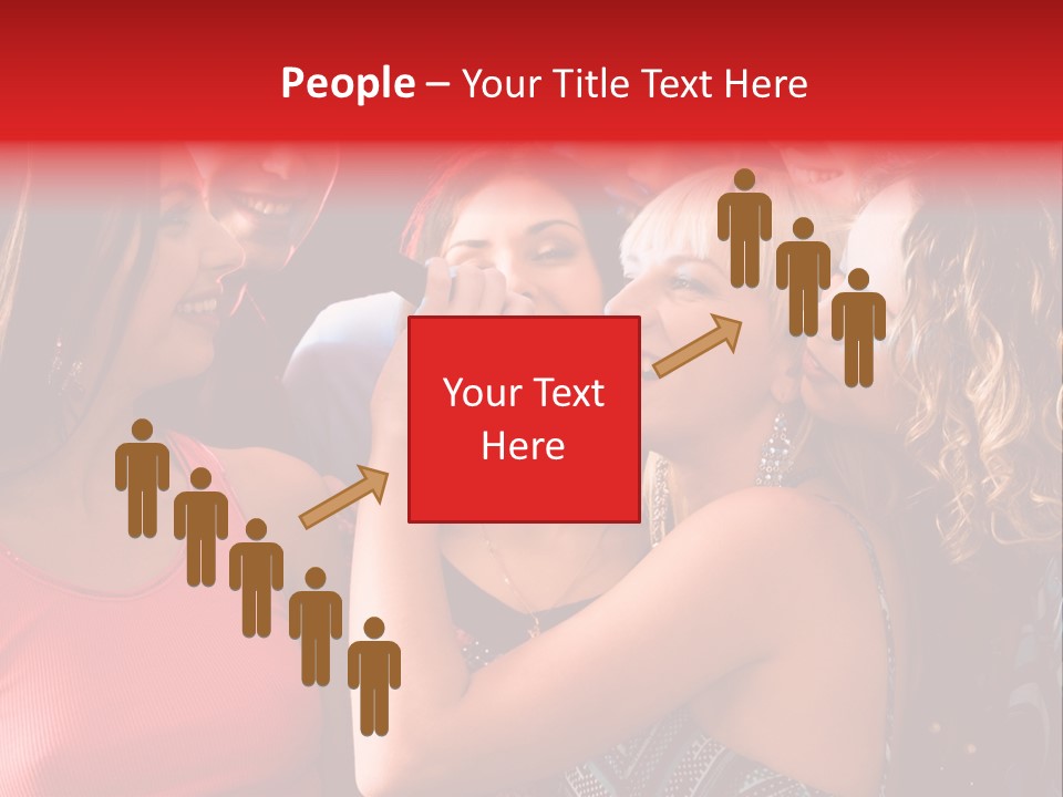 Female Happy Microphone PowerPoint Template