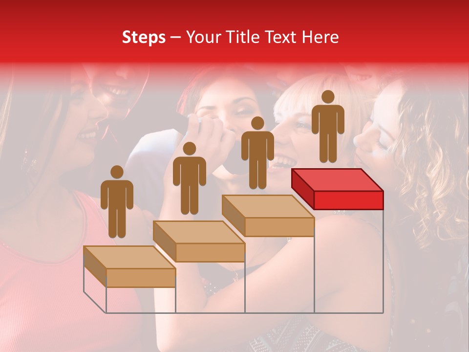 Female Happy Microphone PowerPoint Template