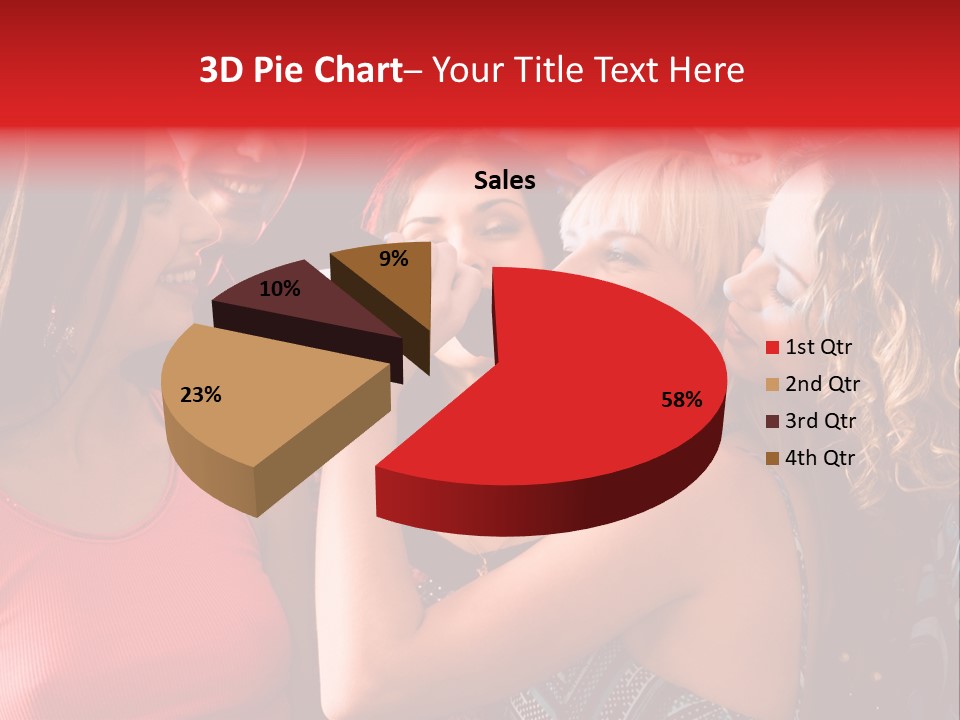 Female Happy Microphone PowerPoint Template