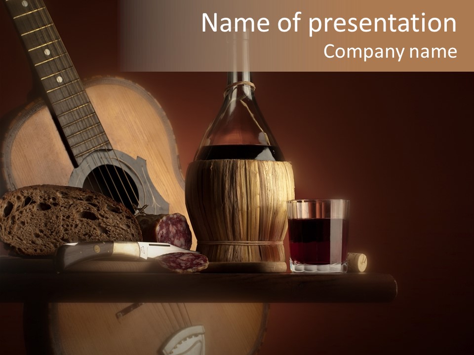 Salami Bottle Glass PowerPoint Template