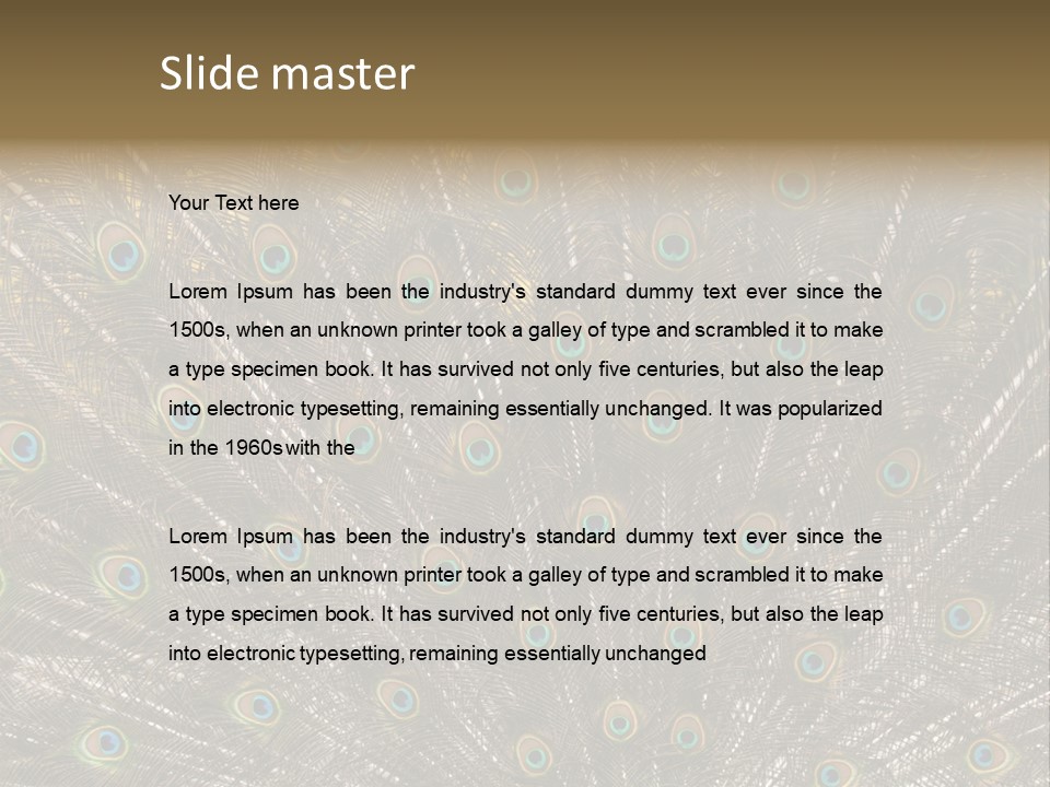 Imponierend Imponiergehabe Peacock PowerPoint Template