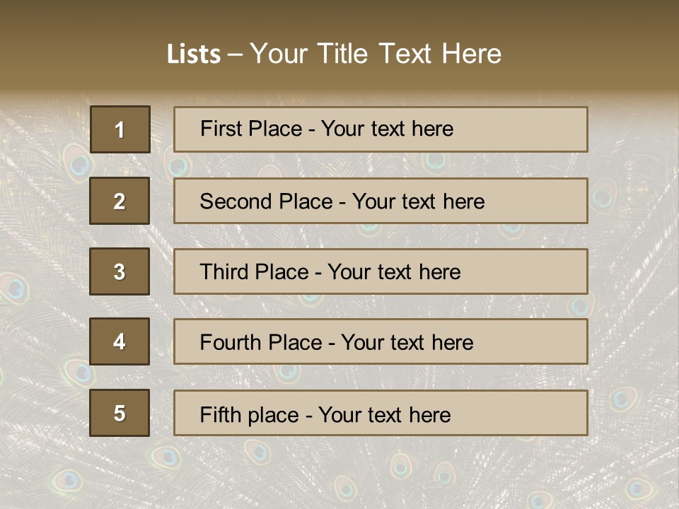 Imponierend Imponiergehabe Peacock PowerPoint Template