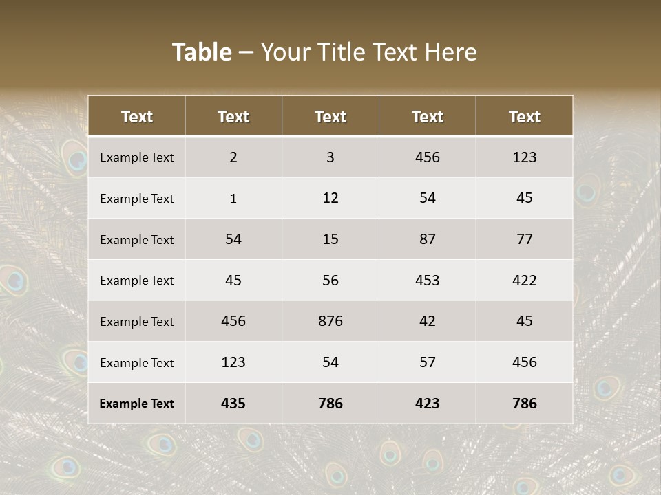 Imponierend Imponiergehabe Peacock PowerPoint Template