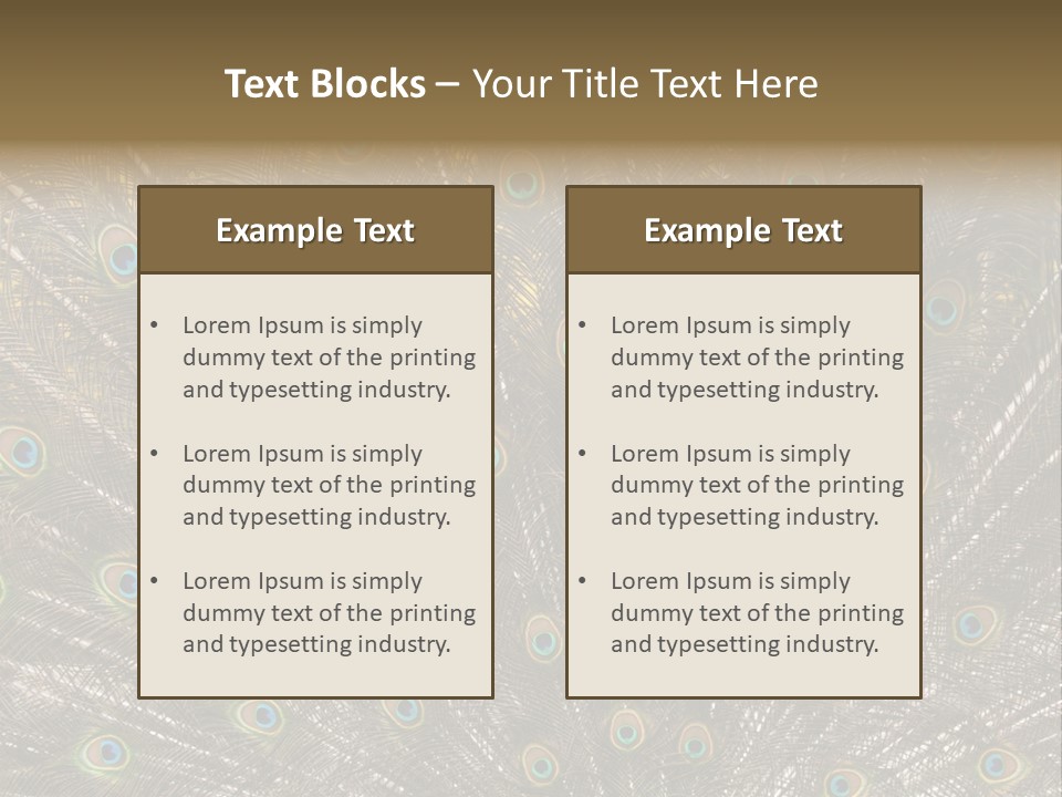 Imponierend Imponiergehabe Peacock PowerPoint Template