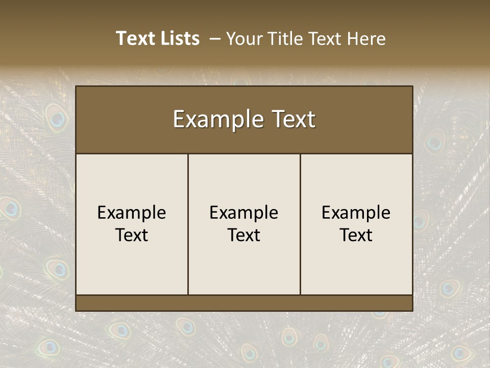 Imponierend Imponiergehabe Peacock PowerPoint Template