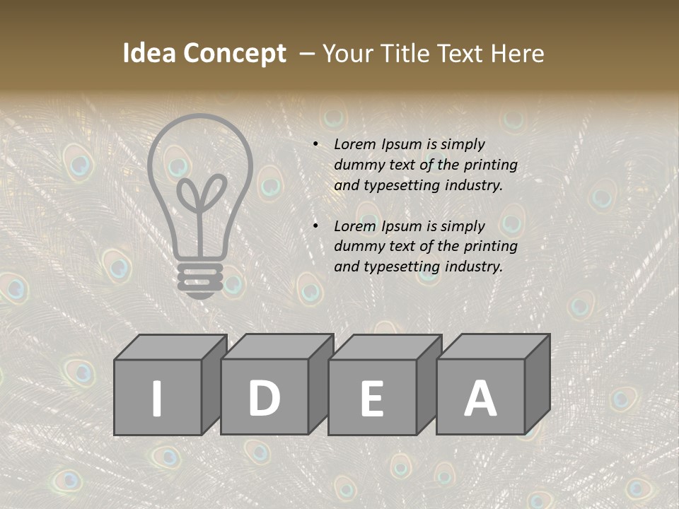 Imponierend Imponiergehabe Peacock PowerPoint Template