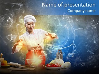Bowl Young Witch PowerPoint Template