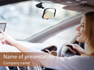 Happy Car Global Positioning System PowerPoint Template