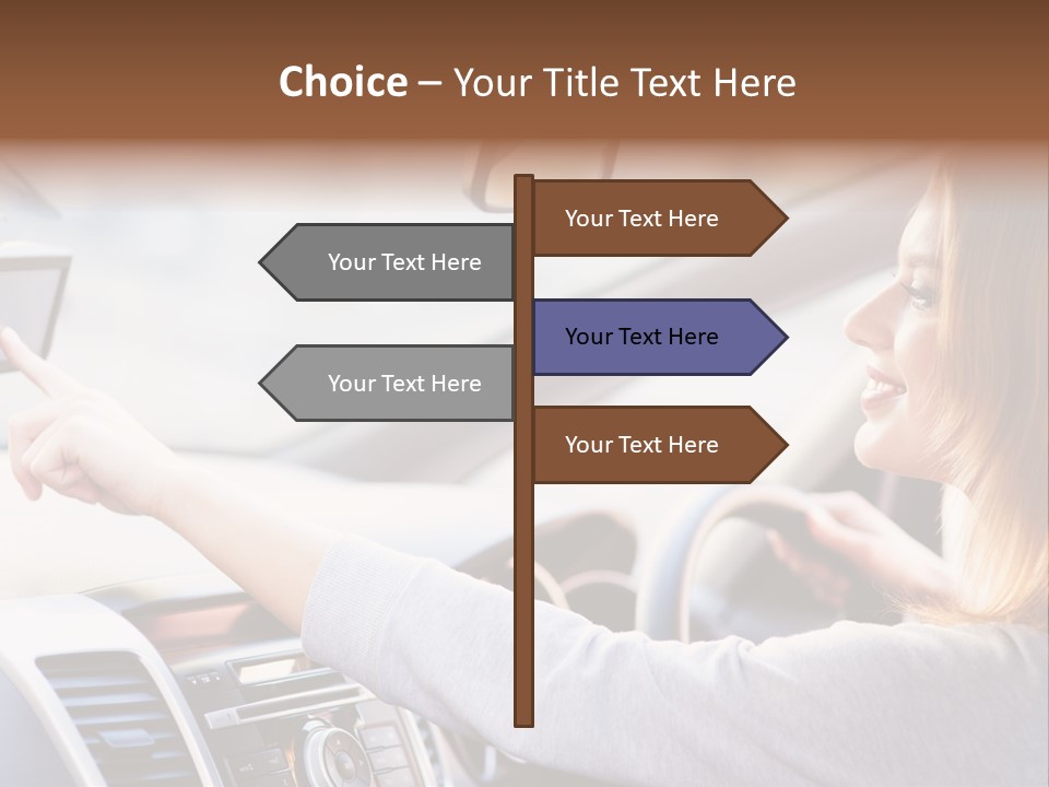 Happy Car Global Positioning System PowerPoint Template