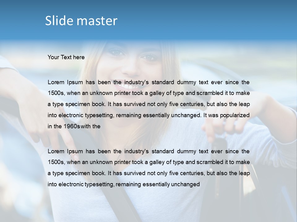 Female Car Keys Transport PowerPoint Template