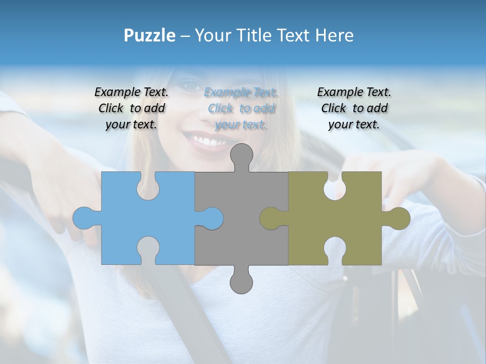 Female Car Keys Transport PowerPoint Template