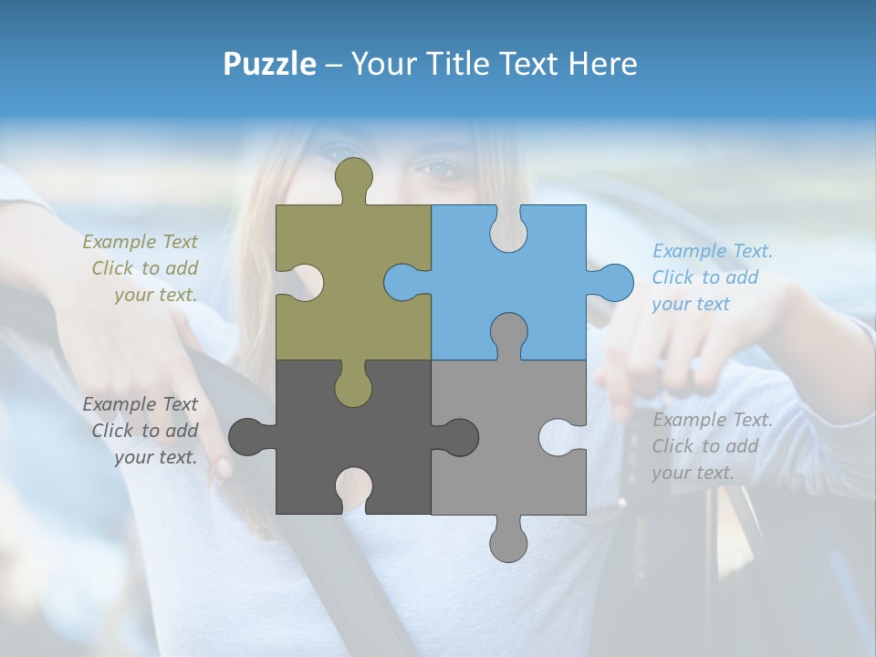 Female Car Keys Transport PowerPoint Template