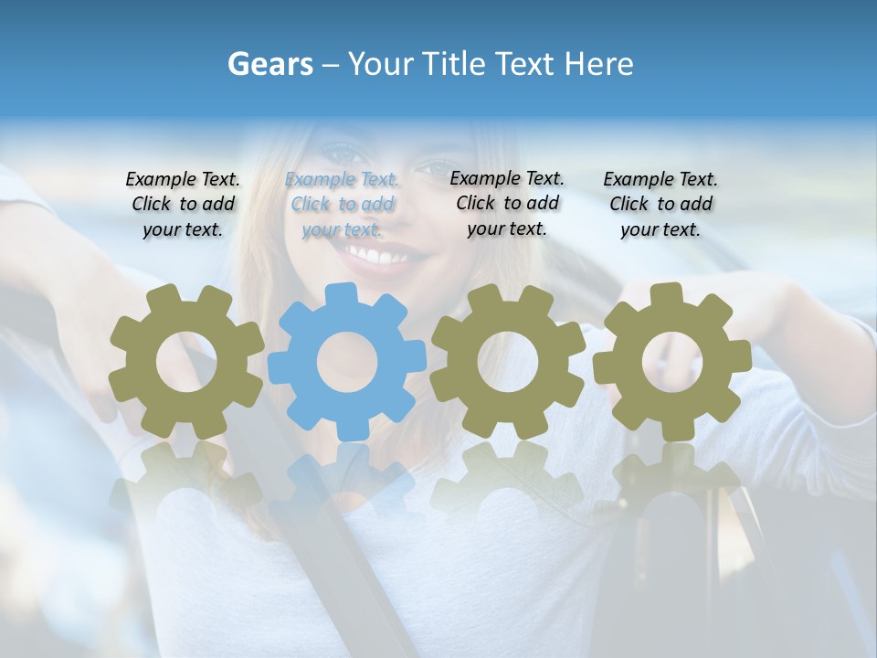 Female Car Keys Transport PowerPoint Template